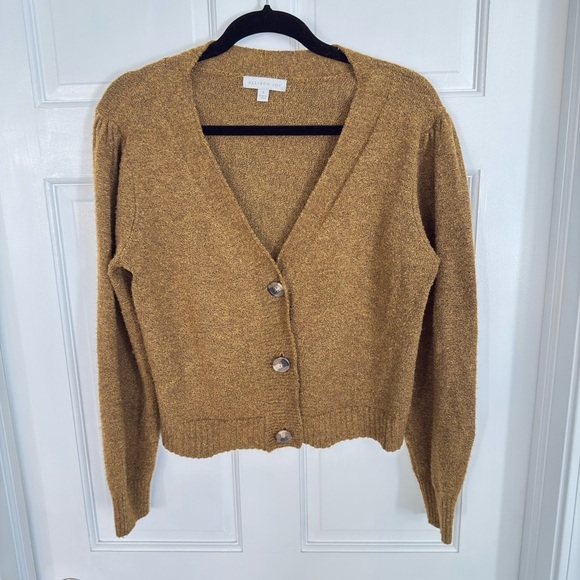 Allison Joy Camel Button-Up Cardigan Small - Picture 2 of 6